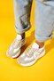 Nolton Beige-White Women's Sneakers - 6