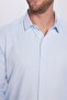 Men's Modern Fit Slim Fit Cotton Easy-Iron Dobby Blue Shirt - 4