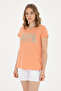 Women's Salmon Crew Neck Basic T-Shirt 50280036-Vr047