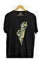 Palestine Printed Black Unisex Oversize T-Shirt - T-Shirt