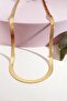 Gold Italian Flat Steel Necklace - 2