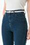 Faux Leather Belt with Ellipse Buckle - 2