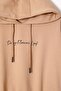 Hooded Long Sleeve Daisy Flowrs Leaf Printed Beige Color Girl's Two-Piece Set - 6