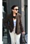 Brand Model Bitter Brown Shawl Detailed Blazer Jacket - 3