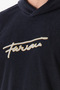 Text Embroidered Kangaroo Pocket Hooded Fleece Sweatshirt - 8
