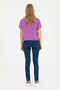Women's Blue Toothpick Fit Jean Pants 50280328-Dn0022 - 4