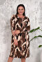 Women's Print Secret Pocket Detail Plus Size Dress - 4