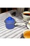 Enamel Egg Boiling Pan, Sauce Pan, Baby Food Pan, 12 cm, 800ml, with Blue Lid