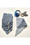 100% Cotton 8 Layers Muslin Fabric Set of 5 Baby Bibs/Mouth Wipes with Three Snaps - 2