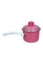 Enamel Egg Poaching Sauce Food Pan 12 cm 800ml Red Lid - 4