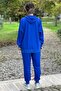 Blue Shoulder and Pocket Stone Detailed Tracksuit Set - 6