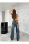 Women's Loose Cut Pale Effect Straight Fit Baggy Jeans - 5