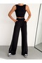 Modal Fabric Sweatpants with Side Stripes Loose Cut / Wide Cut Trousers with Side Stripes - 6