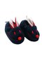 Navy Red Rabbit Eared Combed Cotton Non-Slip Sole Booties