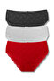 3-Piece Cotton Lace Front High Waist Large Size Women's Panties