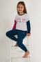 Girls Winter Regular Fit Green Pajama Set Us1634-C-V2 - 2