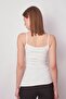 Women's Gathered Lace Front Rope Strap Lycra Body Blouse-Cream - 7