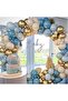 Balloon Set Chrome Gold-Deep Ocean-Storm Blue-Sea Sand 100-Piece Balloon Chain Set