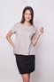 Women's Boat Neck Off-Shoulder Wrinkle-Resistant Stretch Blend Stylish T-Shirt Blouse - Gray - 3