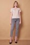 Women's V-Neck Short Sleeve Lycra Fabric Stylish Blouse-Stone