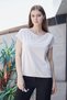 Women's Boat Neck Off-Shoulder Wrinkle-Resistant Span Blended Stylish T-Shirt Blouse-Champagne