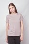 Women's Crew Neck Wrinkle-Free Span Blended Stylish Short Sleeve Lycra T-Shirt Blouse-Grey - 4