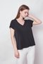 Women's Lycra Crepe Fabric Polka Dot Tulle Detailed V-Neck Off-Shoulder Blouse - Black - 4