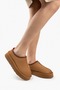 Women's Thick Sole High Heeled Suede Fur Lined Wool Embroidered Winter Mini Ug Tan Slippers Boots
