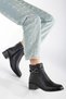 Black Women's Boots with Cross Stones Daily Women's Boots Stylish and Comfortable - 2