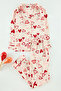 Çok Renkli Kız Çocuk Kalp Desenli Mini Me Anne Kız Alt Üst Pijama Takımı Örme TKDAW25PT00007 - 2
