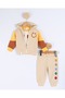 2 Thread Seasonal 3-Piece Set, Smiling Face Smile Printed, Zippered, Bottoming Top Set, Tracksuit Set - 2