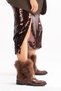 Reina Women's Boots Brown Crocodile Leather Fur - 6