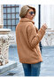 Lined Buttoned Plush Coat - 3