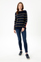 Women's Navy Blue Crew Neck Sweater 50269500-Vr033 - 4
