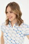 Women's Dark Blue Polo Neck T-Shirt 50282906 -Vr032 - 2