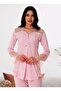 Women's Maternity Pregnant Lace Detailed Long Sleeve Stylish Pajama Set