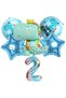 Cute Dinosaur Concept 1 Year Old Balloon Set Dinosaur Theme Birthday Foil Balloon Set