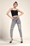 Gray Ripped Mom Jean Boyfriend Jeans