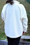 Women's Light Cream Front Buttoned Plush Coat - 3