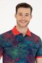 Men's Navy Blue Polo Neck T-Shirt 50276807-Vr033 - 2
