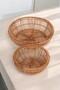 Handmade Rattan Plate Set of 2 Natural Decorative Fruit Bread Basket Multi-Purpose Bohemian Decoration - 3