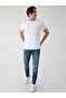 Zero Collar Basic Short Sleeve Slim White T-Shirt - 2