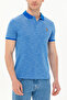 Men's Cobalt Blue Polo Neck T-Shirt 50263371-Vr045 - 6