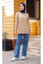 Women's Mercerized Collar Stone Detailed Knitwear Tunic - 4
