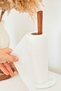 Wooden Countertop Paper Towel Holder with Round Marble Stand, Napkin Holder Stand - 2