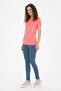 Women's Neon Pink Basic Polo Collar T-Shirt 50285846 -Vr105 - 4