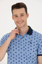 Men's Navy Blue Polo Neck T-Shirt 50276745-Vr033 - 2