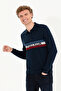 Navy Blue Men's Sweater - 3
