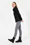 Women's Black Long Sleeve Basic Shirt 50256672-Vr046 - 4