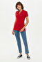 Women's Red Basic Polo Neck T-Shirt 50262657-Vr171 - 4